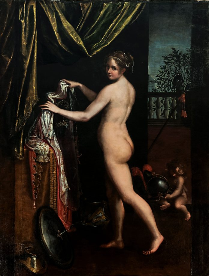 Lavinia Fontana, Minerva in atto di abbigliarsi, olio su tela, 1613