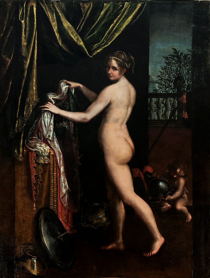 Lavinia Fontana, Minerva in atto di abbigliarsi, olio su tela, 1613